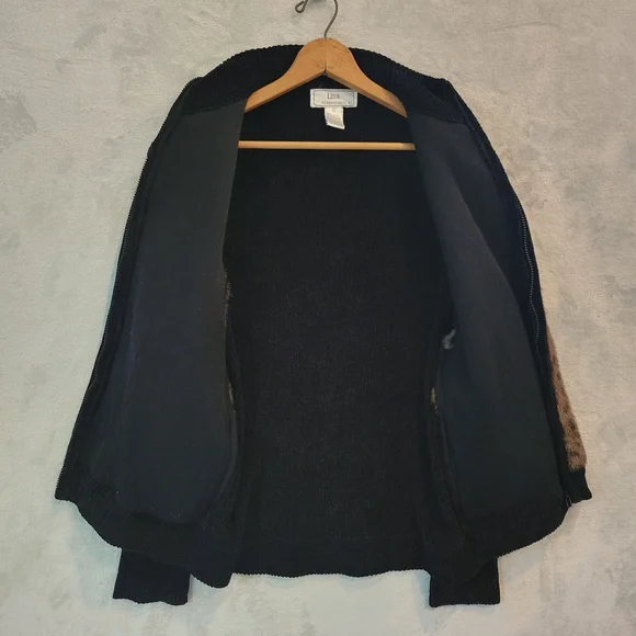 Vintage 90s Lisa International Faux Fur Leopard Chenille Zip Jacket XL - Picture 12 of 13